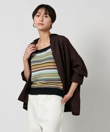 凹凸橫條紋吊帶衫 日本製