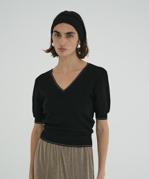 TW CLANE LINE V NECK KNIT V領短袖針織