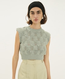 TW CLANE CROCHET KT TOPS 鉤針短針織上衣