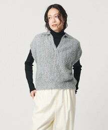 亮片開襟領POLO背心