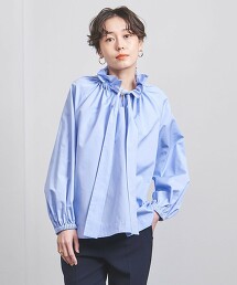 皺褶褶邊 綁帶 罩衫