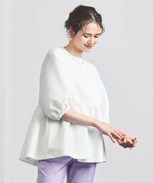 AIRY 緹花織 褶襇短飾邊 罩衫日本製
