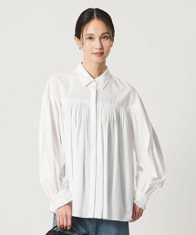 珍珠風鈕扣打摺傘擺罩衫