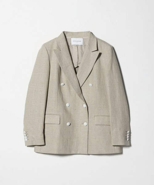 6釦亞麻西裝外套