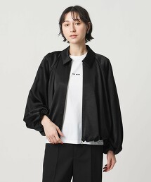 緞面分量感抓皺短外套