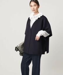 撞色雙面披肩圍巾背心