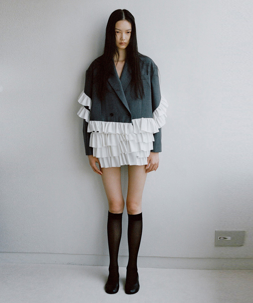 TW CLANE FRILLED TAILORED JACKET 荷葉邊西裝外套