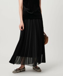 透膚拼接打摺裙