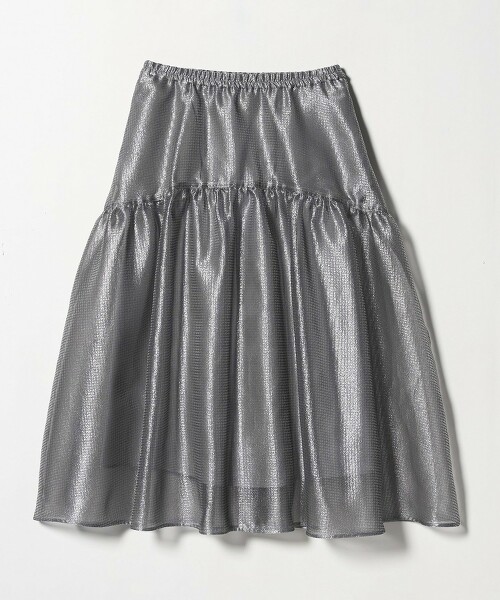 透視感光澤緹花長裙 日本製