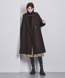 W  劍領領口 雙排釦大衣 日本製