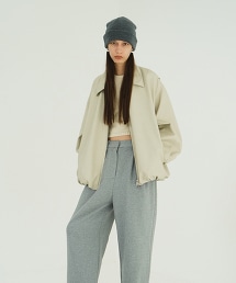 TW CLANE F/LTHR BLN JKT 仿皮氣球夾克