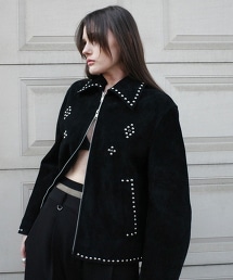 TW  CLANE SD STUDS BLSN 麂皮鉚釘短夾克