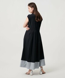 棉絲綢柔滑打摺洋裝 