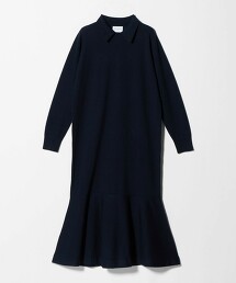 針織蛋糕下擺長洋裝