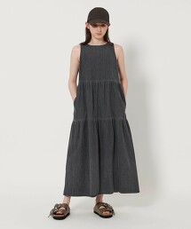 牛仔蛋糕無袖洋裝