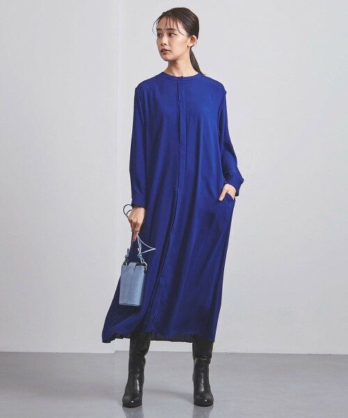<UNITED ARROWS>P 後百褶 連身裙 B 日本製