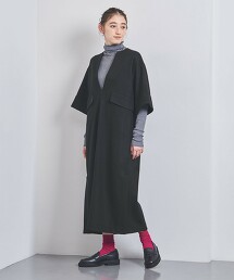 羊毛V領長洋裝 日本製