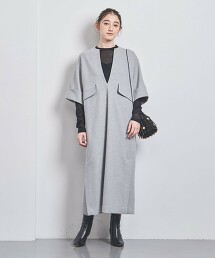 羊毛V領長洋裝 日本製