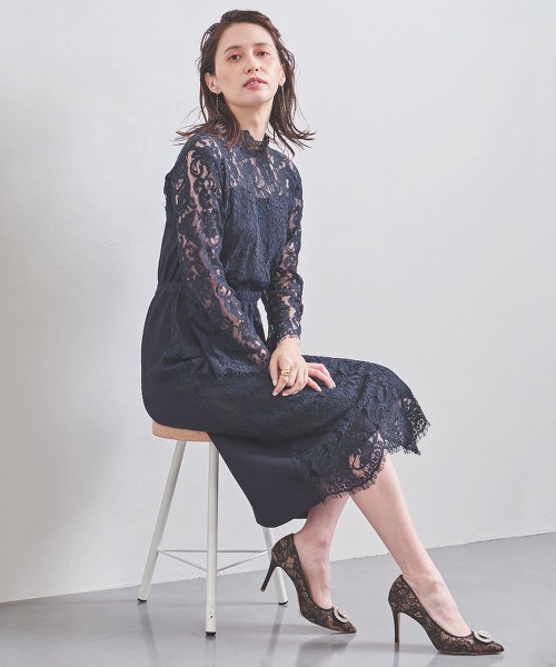 <Marilyn Moon>蕾絲針織 洋裝