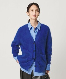 狐狸毛羊絨中長版開襟衫