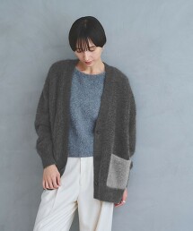 FOX喀什米爾羊毛 亮片中長版開襟衫