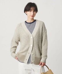 混色鑲嵌開襟衫