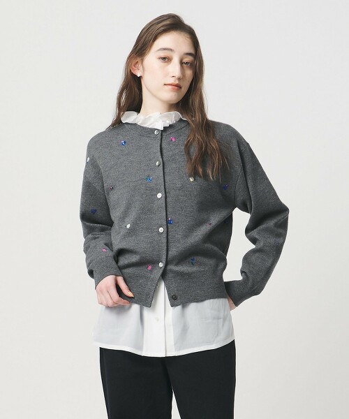 花朵刺繡開襟衫