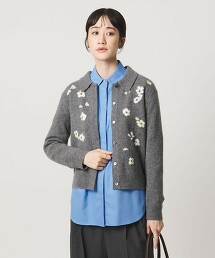 花卉緹花開襟衫