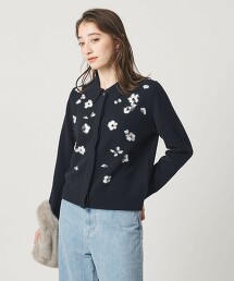 花卉緹花開襟衫