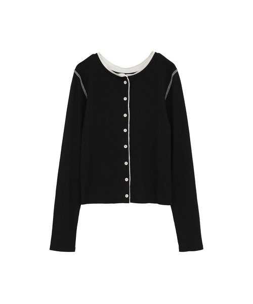 TW CLANE WFACE BICOL CGN 拚色開襟衫