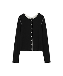 TW CLANE WFACE BICOL CGN 拚色開襟衫