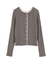 TW CLANE WFACE BICOL CGN 拚色開襟衫