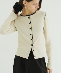 TW CLANE WFACE BICOL CGN 拚色開襟衫