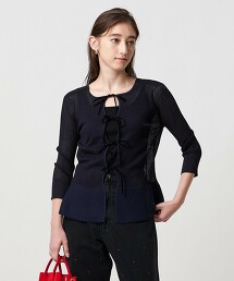 透膚蝴蝶結2WAY開襟衫