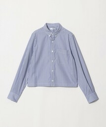 ＜HYKE＞拼接條紋短版襯衫 日本製