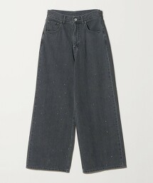 ＜MUVEIL＞蝴蝶結緞帶牛仔褲 MD.GRAY 日本製