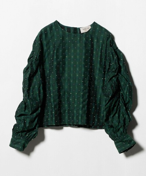 <Masaco Teranishi>格紋緹花罩衫 日本製