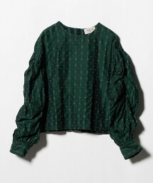 <Masaco Teranishi>格紋緹花罩衫 日本製