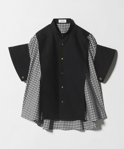 ＜THE RERACS＞寬袖格紋罩衫 日本製