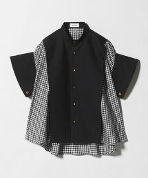 ＜THE RERACS＞寬袖格紋罩衫 日本製