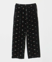 ＜TICCA＞天鵝絨花朵刺繡長褲 日本製