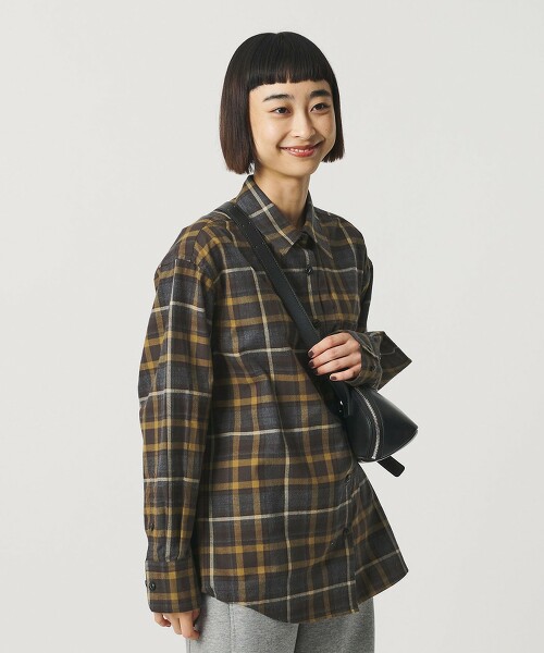 棉法蘭絨格紋襯衫