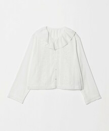 刺繡荷葉領襯衫