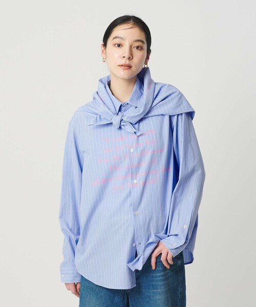 【特別訂製】＜Samplee＞條紋襯衫＆領巾