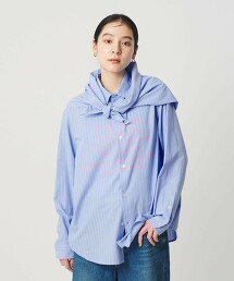 【特別訂製】＜Samplee＞條紋襯衫＆領巾