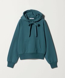 混棉毛圈布蝴蝶結連帽衫