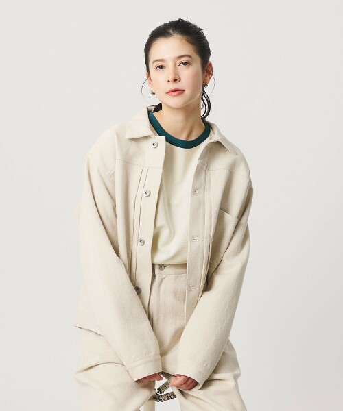 拉絨滾邊長袖T恤 日本製