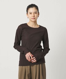 點點薄紗長袖上衣 日本製