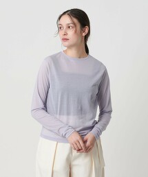 棉尼龍天竺透膚圓領T恤 日本製