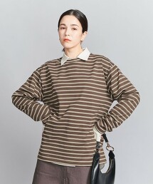 棉橫條紋長袖T恤 日本製